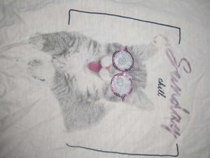Girl&#39;s &#34;Sunday Chill&#34; Cat T-Shirt