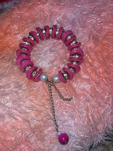 Pink & Gold Beaded Bracelet