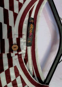 Vintage Brown &amp; White Striped Full Sleeves T-Shirt
