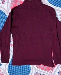 Stylish burgundy Turtleneck Top