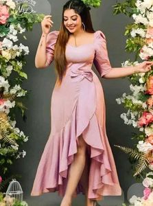 Elegant Pink Ruffle Dress
