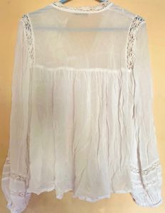 Embroidered Lace Trim Top