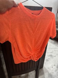 Front Wrap Detail Top Beautiful Coral Color