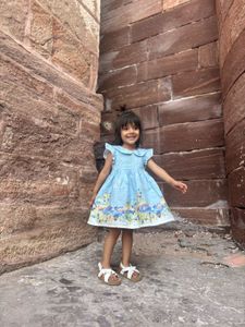 Blue Floral Dress For Girl