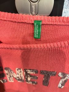 Benetton Coral Knit Sweater