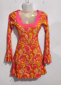 Funky Swirl Print Dress