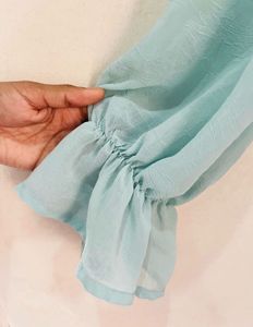 Aqua Mock Neck Long Sleeve Top