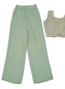 Mint Green Embroidered Three-Piece Set
