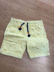 Boys Yellow Printed Shorts