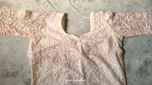 Peach Floral Embroidered Kurti