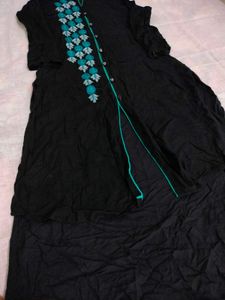 Embroidered Black Kurta
