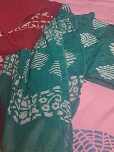 3 Pcs Cotton Dress Material With Chiffon Dupatta
