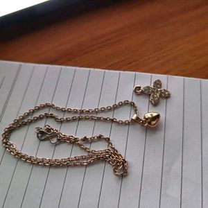 Heart Chain With Extra Free Floral Charm
