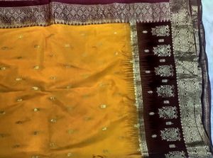 Yellow Color Colour Wedding Banarasi Silk sare