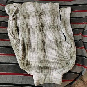 Green Plaid Gauze Button-Down Unisex Shirt