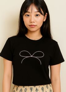 Pink Bow Black Top 🎀