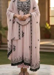 Elegant Pink Embroidered Dress Material 2 colour a