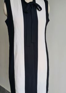 Black N White Formal Shift Dress,