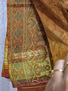 Elegant Printed gold colour Saree