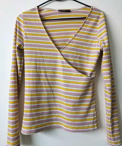 A Long Sleeve Wrap Tops
