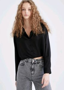 Zara Black Crop Shirt