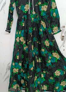 Floral Print Anarkali Dress