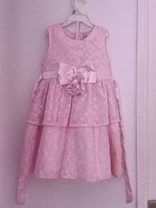 Pink Lace Ruffle Dress