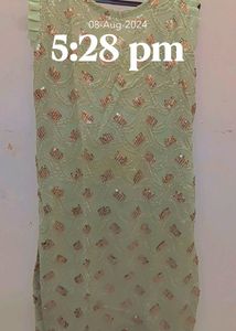 Embroided Pista Color Patiala Suit