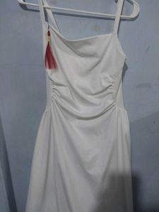 Elegant White Midi Dress – Size L (Never Worn)