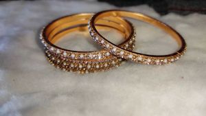 Pearl Stone Gold coated Bangles