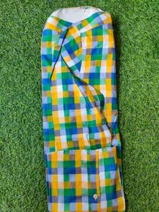 Colorful Plaid Button-Down Shirt