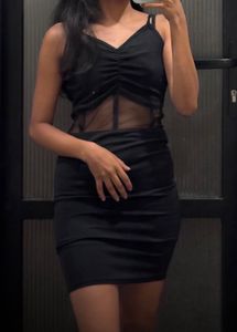 Sheer Panel Mini Dress