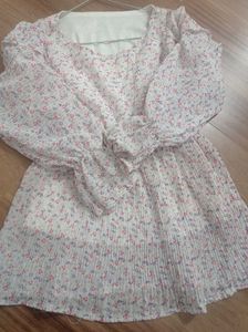 Clinched Waist Top For Summers (Floral Print)