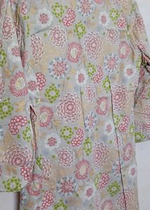 Floral Print 3/4 Sleeve Tunic Top