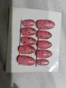 Pink Star Press-On Nails