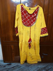 Yellow Flair Kurti With Plazo