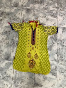 Yellow Embroidered Kurta