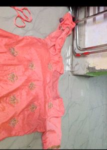 Elegant Peach Embroidered Kurta Set