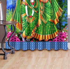 New Radhe Krishna 7 Feet Door Curtain Single