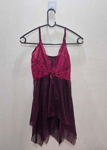 Burgundy Lace Lingerie Top