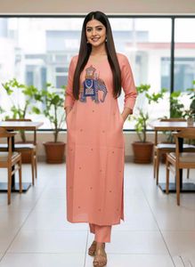 Elegant Peach Kurta Set