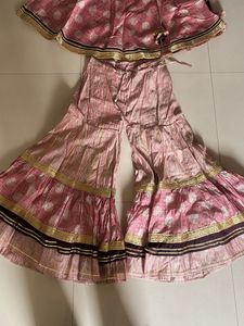Girls' Pink Ethnic Dress Set