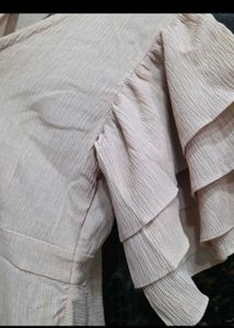 Ruffled Sleevs Fit And Flare Dress