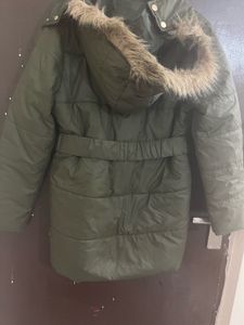 Olive Green Padded Jacket with belt
