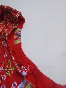 Elegant Red Embroidered Kurta Set