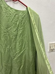 Green Embroidered Kurta Set