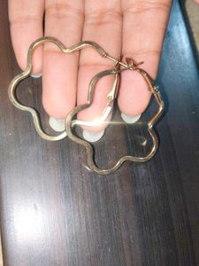 Gold Flower Hoop Earrings