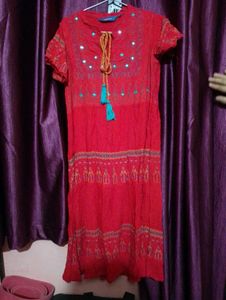 Red Embroidered Dress