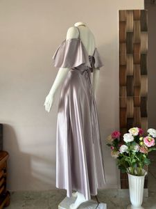 Mild Lavender Satin Gown