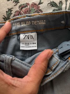 Zara Ice Blue Denim Pants Jeans For Kids/boys